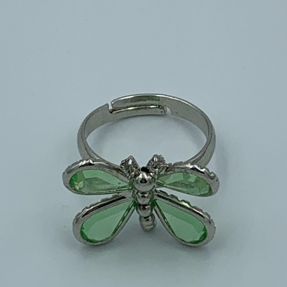Cute green butterfly adjustable ring - Picture 2 of 6